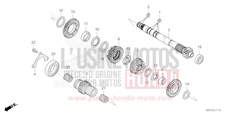TRANSMISSION (MAINSHAFT) for X-ADV 750 MAT DEEP MUD GRAY (NHD05) from 2025